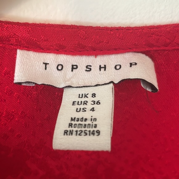 Topshop Midi Red Dress - Picture 4 of 8